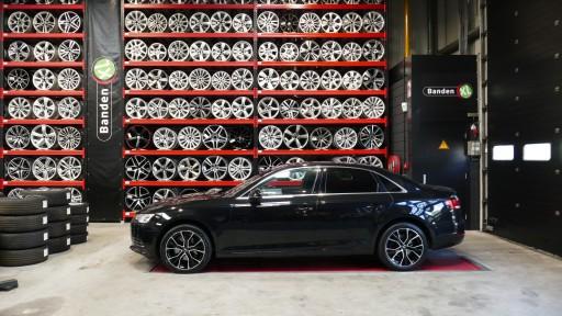 Set 18 inch GMP Gunner zwart - gepolijst gemonteerd op deze Audi A4 bij Banden XL.JPG
